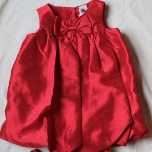 GIRLS - sz 18 M Good Lad Sleeveless Christmas Red taffeta Holiday Dress w/ Bow